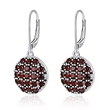 XQAQW Damen Wassertropfen Ohrringe 925 Sterling Silber Rot Edelstein Classic Elegant Schmuck als Geschenk