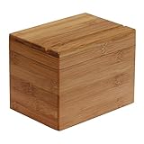 Rezeptbox Holz Natürlich Bambusholz Mit Teiler Acrylrahmen Rezeptbox-4,9 X 6,8 X 5,3 Z