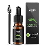 Kaltgepresst Bio Rizinusöl Castor Oil, für Wimpern, Haare, Augenbrauen, Bart und Gesicht, Reines, Natürliches, Veganes, Hexanfreies, Gentechnikfreies Öl (0,35 Unzen) (Bio Rizinusöl)