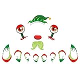 Swinno Weihnachten Aufkleber Fenster Weihnachtsmann Elch Schneemann Abnehmbare Weihnachten Deko Wandtattoo Weihnachten Statisch Haftende PVC Aufkleber für Weihnachtssticker Motiv S