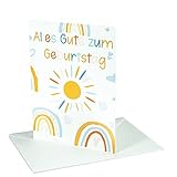 Glückwunschkarte Geburt Regenbogen I Karte zur Geburt Mädchen oder Junge I Grußkarte Geburtskarte Baby Geschenk