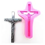 ZIS Kreuzschönheit DIY. Silikonform Harz Gips Kerze Kunst Schmuck Dekoration Form Food Grade Wende Schokoladen-Süßigkeits-Werkzeug (Color : Pink)
