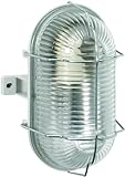 Brennenstuhl Ovalleuchte Color/Lampe für Außen - und Innenbereich (spritzwassergeschützte Leuchte zur Decken- und Wandmontage, IP44) Farbe: grau, 1270120, 1 - Pack