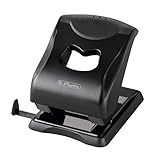 herlitz 50025428 Aktenlocher 4mm mit Anschlagschiene, schwarz, 1 Stück