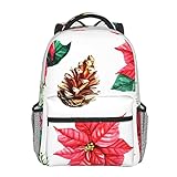 BYETWIK Schulrucksack Schultaschen Mädchen Jungen Teenager Rucksack, Botanischer Weihnachtskegel Schultasche Schulrucksäcke Backpack für Damen Herren Geeig