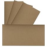 150x Einzelkarten DIN Lang - 9,9 x 21 cm - 410 g/m² - Kraftpapier Braun - stabiles Bastelpapier - Natur-Tonkarton - Ideal für Postkarten, Grußkarten und Einladung