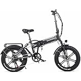 SAMEBIKE 20 Zoll Fat Bike Elektrische Mountainbike, Faltbares Elektrisches Mountainbike 48V 10AH mit Doppelstoßdämpfer vorne und hinten, Mountainbike für Erwachsene, Shimano 7 Gang