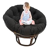 SRHMYJJ Papasan Stuhlkissen, Hängesessel Sitzkissen Hängesesselauflage Verdicken Sie runde Stuhlauflage, sinken Sie in unser bequemes und übergroßes Papasan Kissen (Black 180cm(71inch))