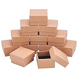 nbeads 24 Stück Kraft Brown Square Karton Schmuck Ring Boxen Papier Einzelhandel Geschenkbox Für Jubiläen Hochzeiten Geburtstage Geschenke Schmuck Display, 5×5×3