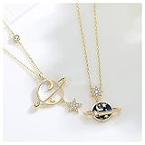 matching necklace Paare Anhänger Halskette fossil kette damen halskette damen Stern und Mond Halskette 925 Sterling Silber/Paare Halskette Freund Freundin Schmuck Geschenk Express Liebe und F
