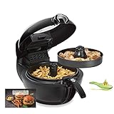 Tefal YV9708 ActiFry Genius XL 2in1 Heißluftfritteuse (1500 Watt, Fassungsvermögen: 1,7 kg, 9 automatische Programme, 2in1 Technologie) schwarz (Generalüberholt)