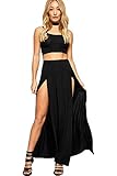 OgLuxe Damen Maxi-Rock mit Zwei Schlitzen, zweiseitig, Gr. 34-50 - Mehrfarbig - Small/Medium (36 DE/38 DE)