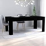 Esstisch, Moderner Minimalistischer Stil, Küchentisch, Küchenmöbel, Rechteckiger Esstisch für Küche Esszimmer Essecke - Schwarz 180x90x76