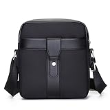 ZAICCI Wasserdichte Schultertasche für Herren, Kuriertasche, Messenger für Büro, Arbeit, Schule, Reisen, Schwarz , M