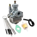 Dokili Vergaser 16mm 16N1-11 für Simson S50 S51 S53 S70 KR51/2 ZT Tuningvergaser, Vergaser Carbon Reiniger Kit & Kraftstofffilter Dichtung