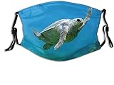 Turtle Unterwasser-Gesichtsmaske, atmungsaktiv, bequem, wiederverwendbar und waschbar, Unisex Filter Staubtuch Gesichtsmask