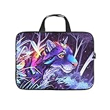 Facbalaign Laptop Tasche Bunte Leoparden Tragetasche für Damen und Herren Wasserdicht Kratzfest mit Griff White 15 Z