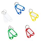 10 Beschriftungsschilder zum Anhängen | Schlüsselschilder in 5 Farben | Kunststoff Schlüsselanhänger beschriftb