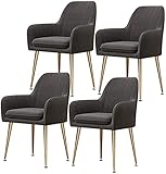 cvhtroe Esszimmerstühle Set - Eckküchentheke, 4er Set Esszimmerstühle Luxus Einzel Sofa Stuhl Gepolsterter Sitz mit Metallb