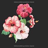 Skizzenbuch quadratisch: Blanko Zeichenbuch | Skizzenbuch |120 Seiten | Hibiskus Aquarell Motiv | Softcover | quadratisch 21,59cm x 21,59 cm | Seiten mit Rahmen | weißes Pap