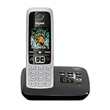 Gigaset C430A Schnurloses Telefon mit Anrufbeantworter (DECT Telefon mit Freisprechfunktion, klassisches Mobilteil mit TFT-Farbdisplay) schwarz-silb