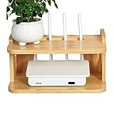 TYz Offene Router-Aufbewahrungsbox-Massivholz, Set-Top-Box/Faser/WiFi-Aufbewahrungsbehälter-Wand, Plug-in-Modem Versteckter Organizer, Für Schlafzimmer Und Wohnzimmer, Farbe Weiß/H