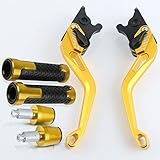 YXSM Motorrad Bremskupplungshebel Einstellbares Motorrad Lenker Zubehör 3D Rhombus CNC Mit Logo Für Super Adventure 1290 2015-2020 (Farbe : Gold)