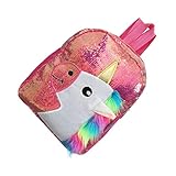 SOIMISS Rosy Shiny Plüsch Schule Tasche Pailletten Einhorn Rucksack Für Mädchen Teens Entzückende Bookbag Mode Kinder Reise Schule Tasche für Schule R