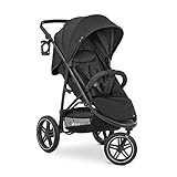 Hauck Dreirad Buggy Rapid 3R / XL Sonnen Verdeck UPF 50 + / Belastbar bis 25 kg / Schnell Faltbar / Höhenverstellbar / Liegeposition / Große All Terrain Räder / Getränke Halter / Schw