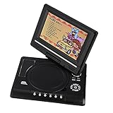 Sorandy 7.8'' Tragbarer Auto DVD Spieler Wiederaufladbarer Reise TV Spieler für Auto Geschenke für Kinder, Unterstützung USB&SD Karte Auto Ladegerät Gamepad (Schwarz)