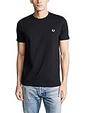 Fred Perry Herren Ringer T-Shirt, schwarz, Groß