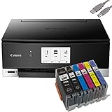 Bundle Canon PIXMA TS8350 Tintenstrahldrucker Multifunktionsgerät (Drucker, Scanner, Kopierer) mit 6 komp. Youprint® Tintenpatronen für PGI-580/CLI-581 XXL