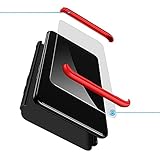Kompatibel mit Samsung Galaxy S7 Edge Hülle+Panzerglas Schutzfolie, 3 in 1 Handyhülle Ultra Dünn Mattierte Schutzhülle 360 Grad Stoßfest Bumper Case Cover für Samsung Galaxy S7 Edge-Schwarz R