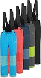 Kinder-Skihose mit abnehmbaren Hosenträgern Thermohose Winterhose Schneehose für Junge und Mädchen gefüttert - Wasserdicht: Wassersäule 11000 mm Winddicht Atmungsaktiv Farbe Rose Größe L/146-152