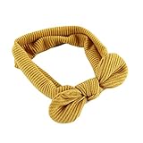 LWANFEI Niedlichen Kaninchen Ohr Stirnband Elastischer Bogen Haarband Verdrehte DIY Party Dekoration Haarschmuck, Gelb