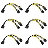 Iyowei 6 Stück Anschlusskabel Adapter PCIE Splitter 8-Poliges PCI Express auf 2 X PCIe 8 (6 + 2) Pin Motherboard Grafikkarte Hauptplatine Image Grafik Karte PCI-E GPU VGA-Splitter Hub Strom Kab