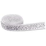 Healifty Strasssteine Bänder DIY Glitzer Strass Band Bordüre 15mm Breit Silber Strasssteine Basteln Nähen Schmuck Handwerk Hochzeit Party Bankett Kleid Kleidung Dekoration M
