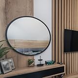 Gold&Chrome Wandspiegel, rund, mit Aluminiumrahmen | Mit Teflon beschichtet Spiegeloberfläche, beständig gegen Feuchtigkeit | Pulverbeschichteter Spiegelrahmen 2 cm tief, leichte Montag