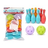 HoneybeeLY Bowling Ball Set Kegelspiel für Kinder 10 Kegel und 2 Bälle, Bowlingkugel Boule-Spiel Drin und Draußen Spielzeug, Kegelspiel für Pädagogische Kinder Spiel Junge M