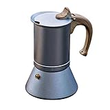 WICKER WEAVING Kaffeemaschine Mini 150ml Aluminium Moka Pot Coffee Pot Espressomaschine Kaffeemaschine Geeignet für Induktionskocher Gasheizung Büro, Restaurant. (Size : 150ml)