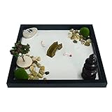 beeyuk Zen-Garten, japanischer Zen-Sand-Garten, innovativer Neuer DIY-Zen-Hof-Sand-Tisch, Mikrolandschaftsdekor, japanischer Zen-Garten-Kit für die Dekoration des W