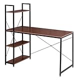 WOLTU TSB01sdc Schreibtisch Computertisch Büromöbel PC Tisch Bürotisch Arbeitstisch aus Holz und Stahl, mit Ablage, ca. 120x64x120