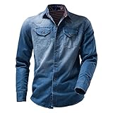 SSBZYES Herrenhemden Herren Langarmhemden Herren Jeanshemd Jacken Jeanshemden Herren Langarm Washed J