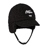 Baseball Cap Junge Mädchen Wintermütze mit Ohrenklappen Kunstwolle Baseballmütze Winddichte Schirmmütze Ohrenschützer Gestickter Kinderhut Herbst Winter Warmer Hut Schirmkappe für 2-4 J