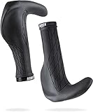 AARON Bull Fahrradgriffe mit Hörner - Ergonomische Lenkergriffe aus softem, rutschfestem Gummi - Handgriffe geeignet für E-Bike, Trekkingrad, Mountainbike, Tourenrad in schw