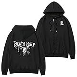 jiminhope Anime Death Note Hoodie L Lawliet Hoodie Pullover Unisex Lange Ärmel The Shinigami Ryuk Hoodie mit Reißverschluss für Death Note F