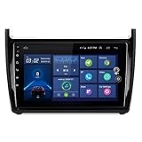 AUMUME 9 Zoll Android 10 Autoradio für VW/Volkswagen Polo Limousine 2008-2020 mit GPS Navigation HD Touchscreen Bluetooth Lenkradsteuerung WiFi FM AM RDS Unterstützt Rückfahrkamera DVR DAB+ Adap