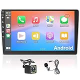 Android 10.1 Autoradio Doppel-Din 10.1 Zoll Touchscreen ,Wireless CarPlay & AndroidAuto Digital Media-Receiver mit Bluetooth GPS Navigation WiFi FM Radio & Mirrorlink + 12 LED Rückfahrk