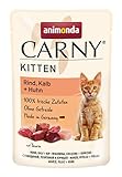 animonda Carny Kitten Katzenfutter, Nassfutter Katzen bis 1 Jahr, Rind, Kalb + Huhn, 12 x 85 g