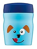 alfi Thermobehälter für Essen Kinder foodMug, Edelstahl 350ml Blau Hund, Kinder Speisegefäß für Schule, Kindergarten, 0637.103.035, auslaufsicher, BPA-Frei, 6 Stunden heiß, 12 Stunden k